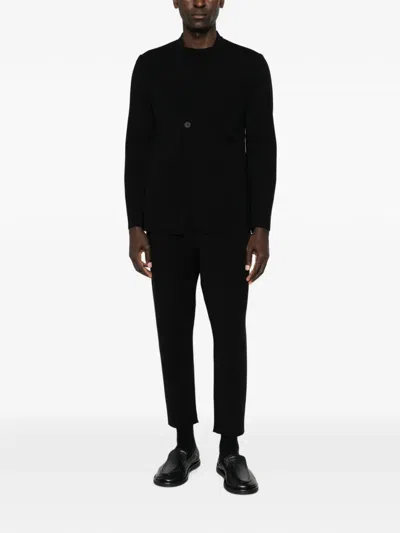 Cfcl Single-breasted Collarless Jacket In Black
