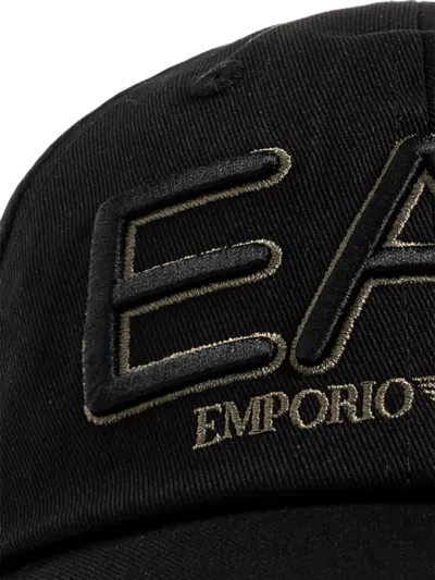 Ea7 Logo-embroidered Baseball Cap In Black