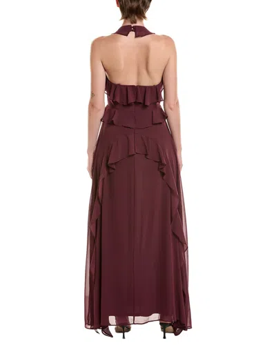 Taylor Solid Maxi Dress In Burgundy