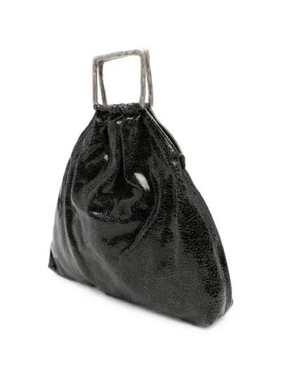 Autentica 504 Medium Crinkled-effect Frame Pouch In Black