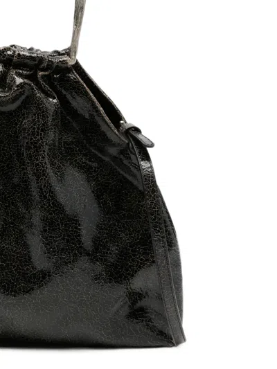 Autentica 504 Medium Crinkled-effect Frame Pouch In Black