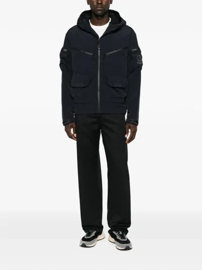 Murphy & Nye Hooded Multi-pocket Jacket In Blue