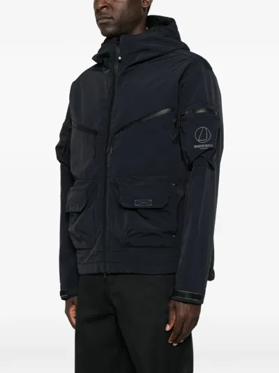 Murphy & Nye Hooded Multi-pocket Jacket In Blue