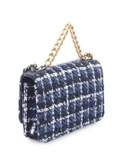 Chanel 2021  19 Check-pattern Mini Bag In Blue