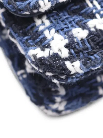 Chanel 2021  19 Check-pattern Mini Bag In Blue
