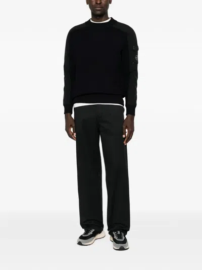 Murphy & Nye Contrast-panel Flap-pocket Sweater In Blue