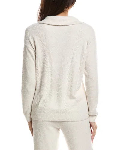 Barefoot Dreams Cozychic Lite Cable 1/2-zip Pullover In Neutral