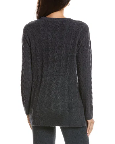 Barefoot Dreams Cozychic Lite Cable Slit Pullover In Black