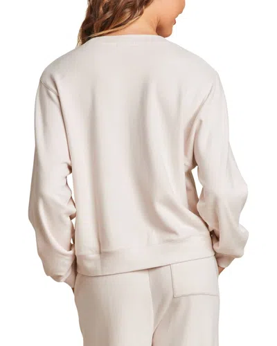 Barefoot Dreams Mc Brushed Fleece Split Neck Pullover In Neutral