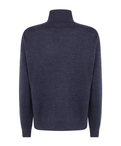 Drumohr Roll-neck Wool Sweater In Blue