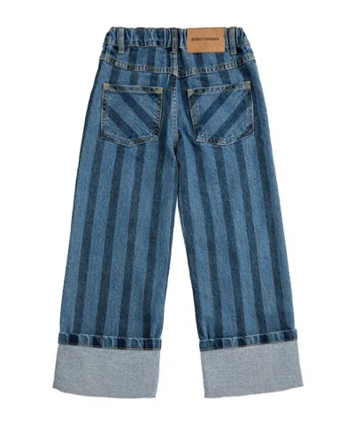 Bobo Choses Striped-pattern Belt-loop Trousers In Blue