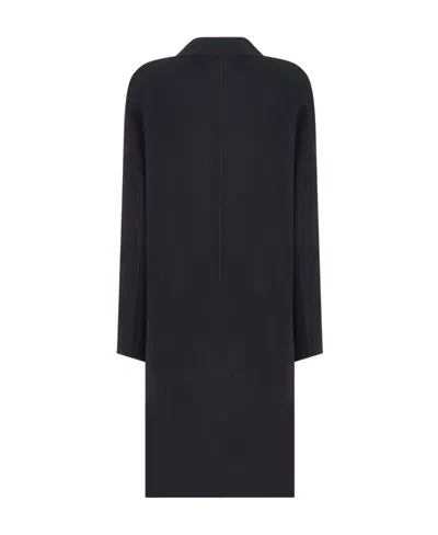 Acne Studios Logo Single-breasted Coat In Blue