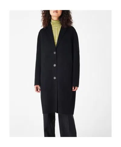 Acne Studios Logo Single-breasted Coat In Blue