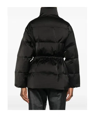 Elisabetta Franchi Drawstring Puffer Jacket In Black