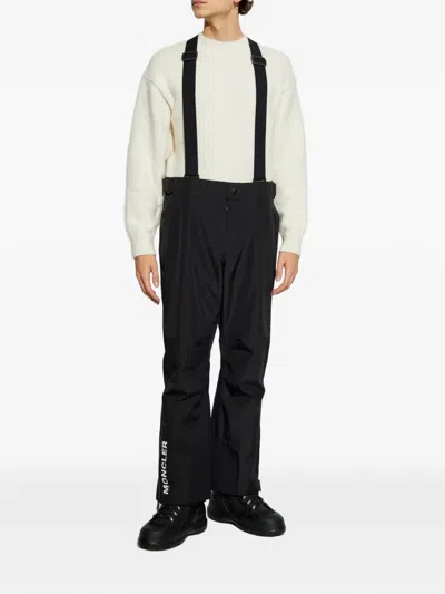 Moncler Adjustable Strap Nylon Technical Pants In Black