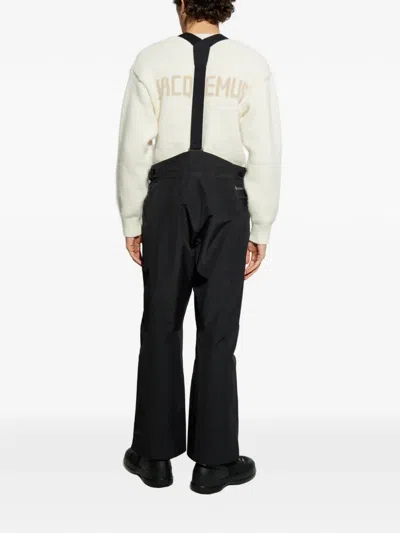 Moncler Adjustable Strap Nylon Technical Pants In Black