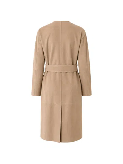 Max Mara Belted Wrap Coat In Gray