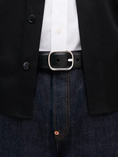 Kenzo Buckle Leather Belt In Black