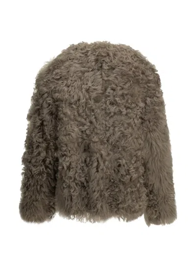 Blancha Shearling Coat In Gray