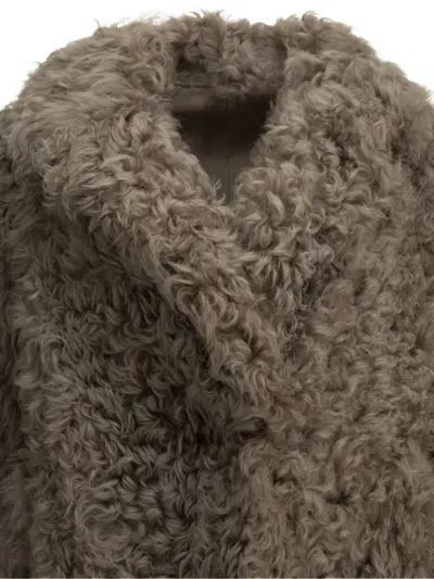 Blancha Shearling Coat In Gray