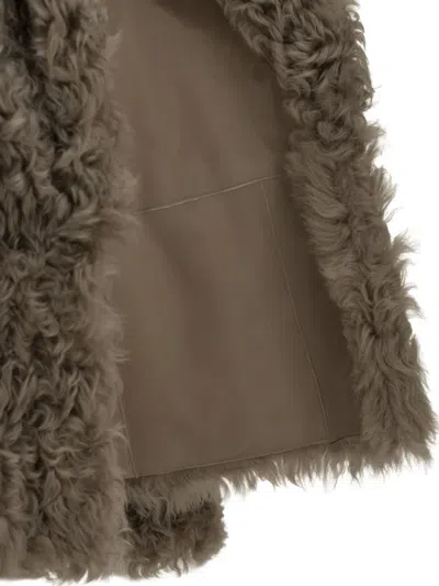 Blancha Shearling Coat In Gray