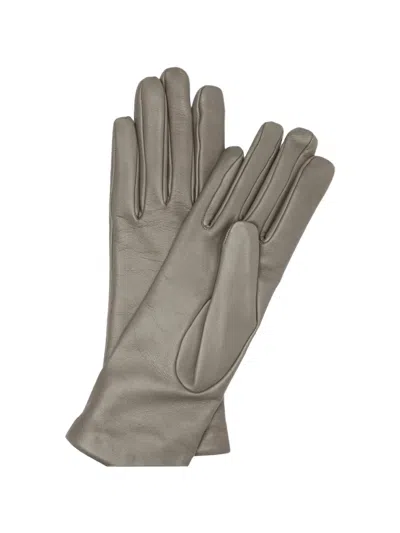 Restelli Leather Gloves In Gray