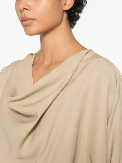 Co Draped Long-sleeve Top In Neutral