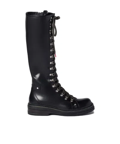 Miu Miu Leather Boots In Black