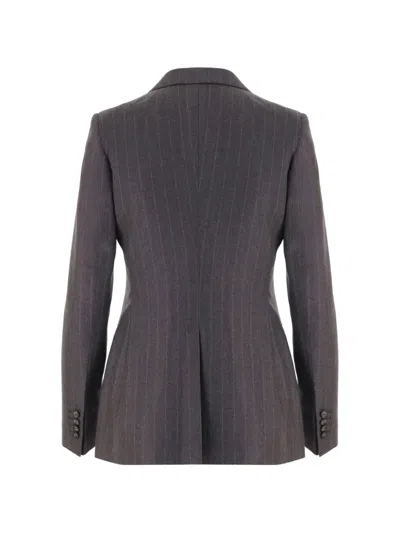 Tagliatore Structured Wool Jacket With Subtle Striped Pattern In Gray