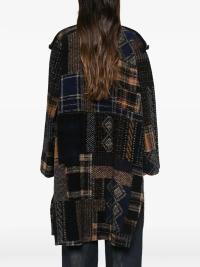 PATCHWORK CHECK-PATTERN COAT