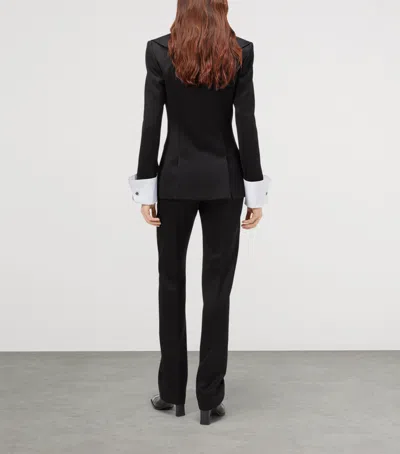 Alexander Mcqueen Structured Tailored Jacket With Statement Lapels In Black