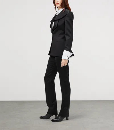 Alexander Mcqueen Structured Tailored Jacket With Statement Lapels In Black