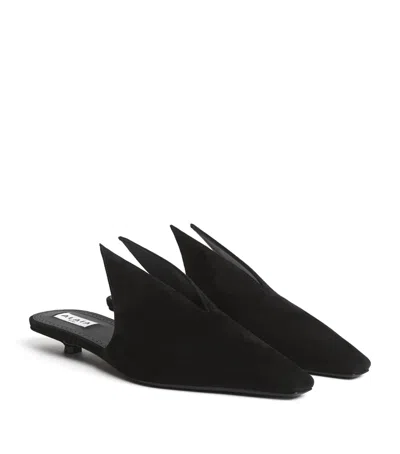 Alaïa Suede Pointy Mules 25 In Black