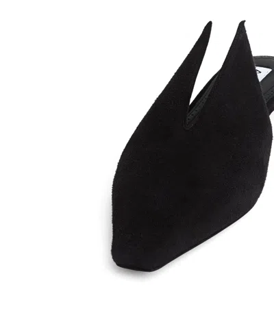Alaïa Suede Pointy Mules 25 In Black