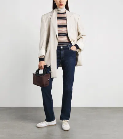 Rag & Bone Teresa Silk Blend Stripe Crew Pullover Nvymt