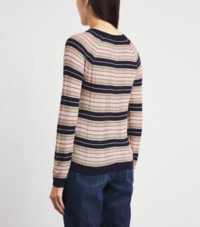 Rag & Bone Teresa Silk Blend Stripe Crew Pullover Nvymt