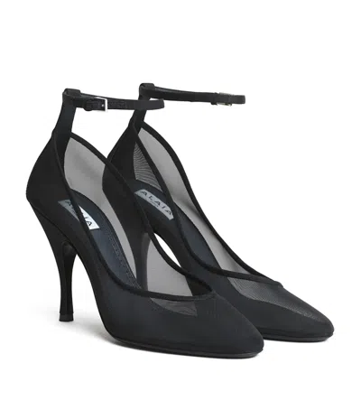 Alaïa Mesh Ankle-strap Pumps 100 In Black