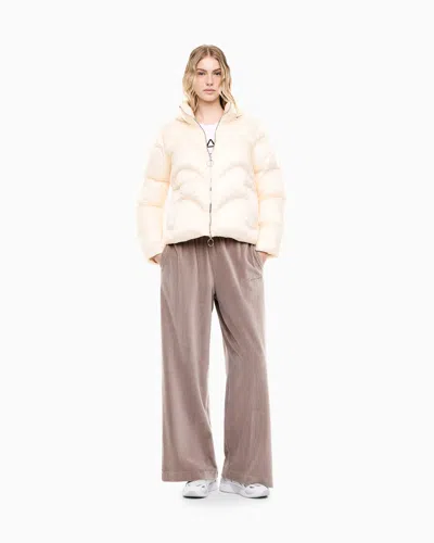 Ea7 Bomber Jacket Regular Fit Padded In Beige