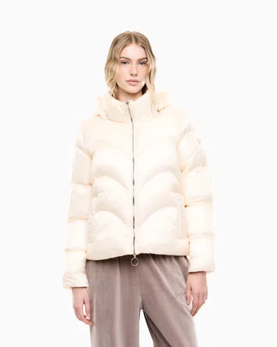Ea7 Bomber Jacket Regular Fit Padded In Beige