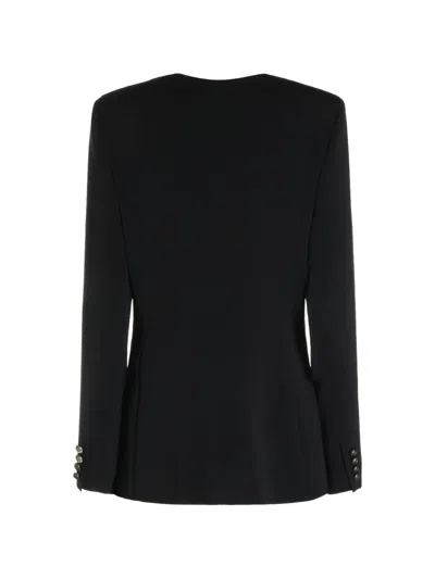 Max Mara Single-breasted Compact Cady Jacket In Blue