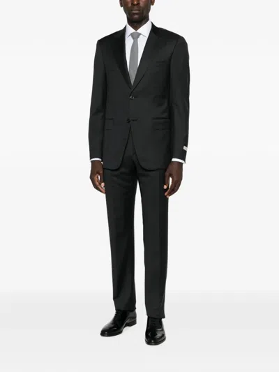 Canali Single-breasted Notched-lapels Suit In Gray