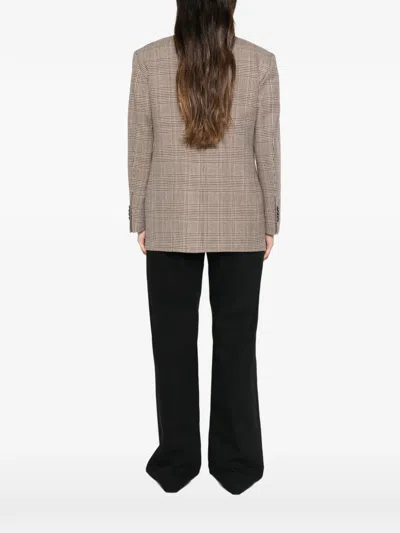 Tagliatore Check-pattern Double-breasted Jacket In Neutral