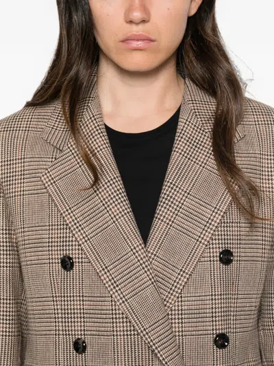 Tagliatore Check-pattern Double-breasted Jacket In Neutral