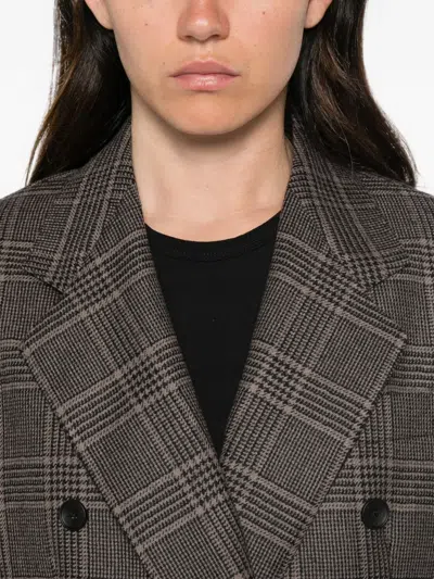 Tagliatore Double-breasted Check-pattern Jacket In Gray