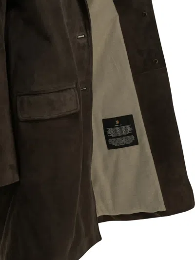 Semper Single-breasted Leather Coat In Green