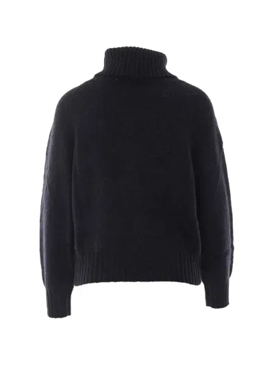 Alpha Studio Stud-embellished High-neck Sweater In Black