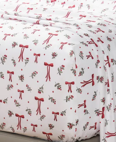 Macy's Sanders Holiday Printed Microfiber 3-pc. Sheet Set, Twin In Multi