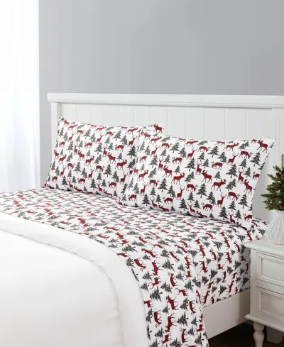 Macy's Sanders Holiday Printed Microfiber 4-pc. Sheet Set, Full In Multi