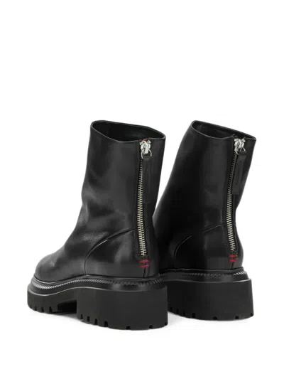 Halmanera Chunky Leather Boots In Black