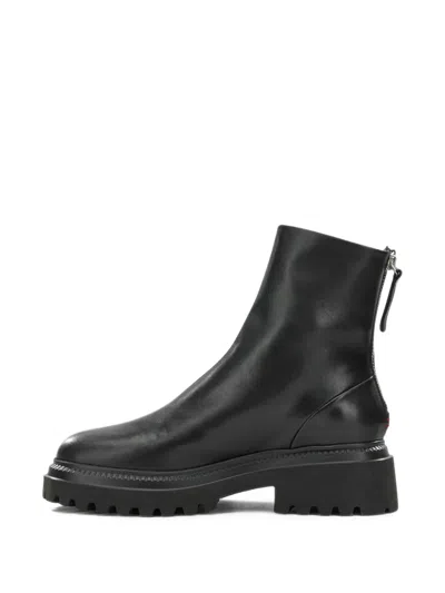 Halmanera Chunky Leather Boots In Black